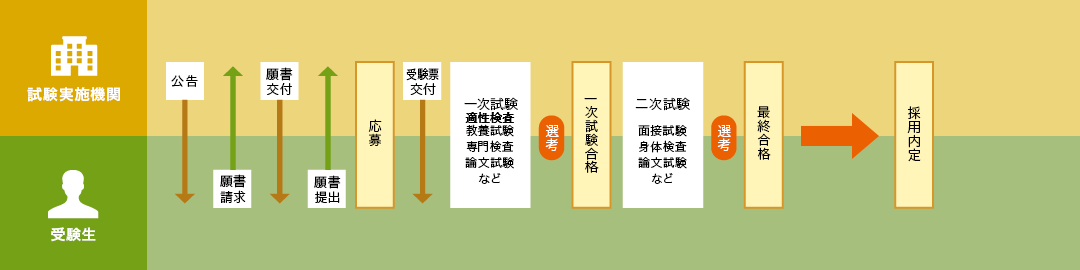受験から採用までの流れ